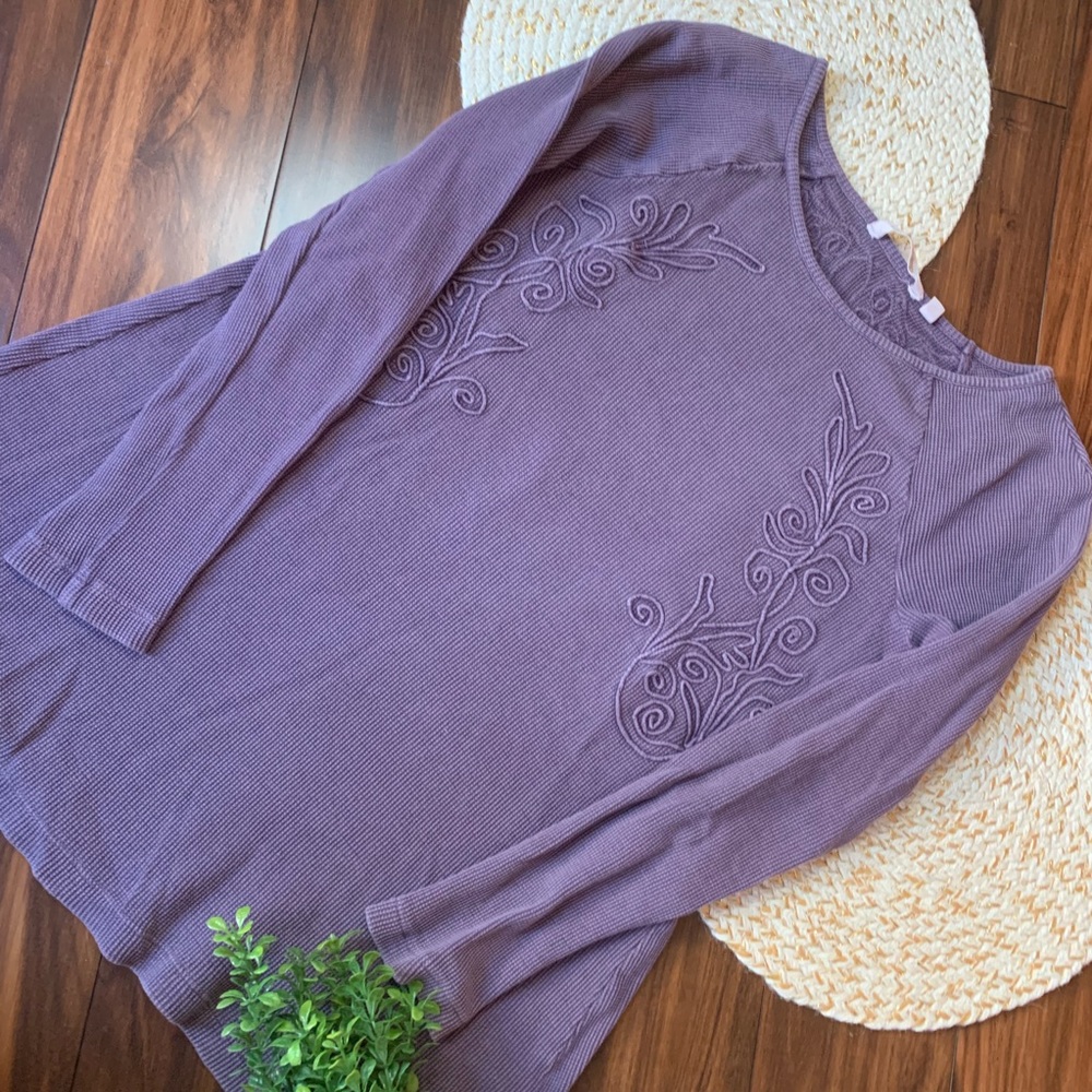 Soft Surroundings Purple Waffle Thermal XS